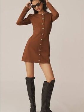 Reformation Micah Long Sleeve Mini Dress